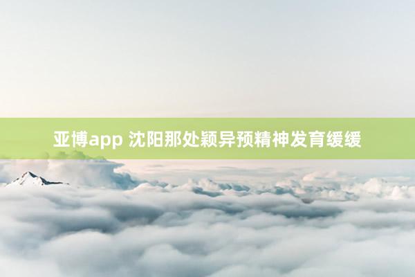 亚博app 沈阳那处颖异预精神发育缓缓
