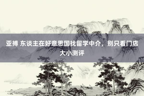 亚搏 东谈主在好意思国找留学中介，别只看门店大小测评