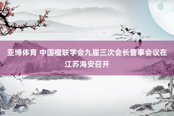 亚博体育 中国楹联学会九届三次会长管事会议在江苏海安召开