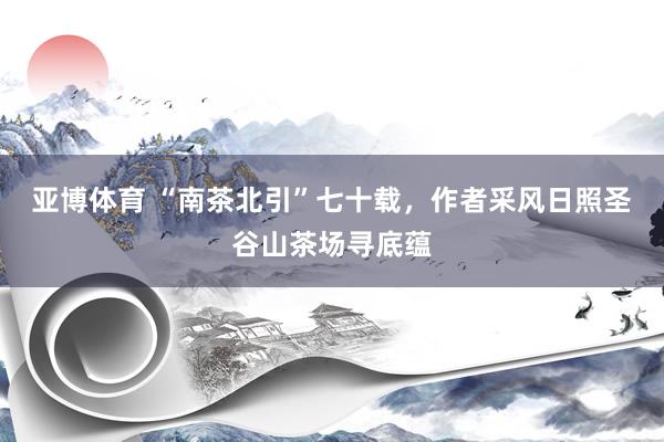 亚博体育 “南茶北引”七十载，作者采风日照圣谷山茶场寻底蕴