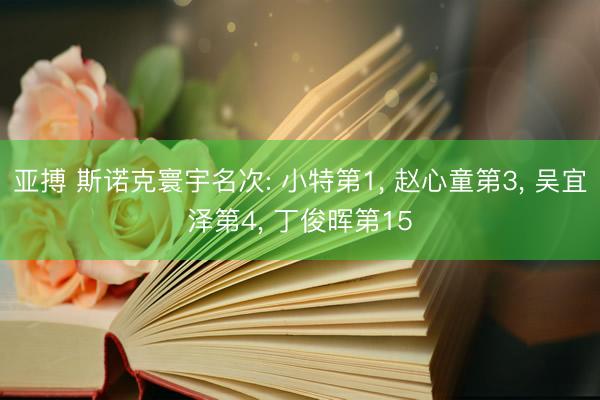 亚搏 斯诺克寰宇名次: 小特第1， 赵心童第3， 吴宜泽第4， 丁俊晖第15